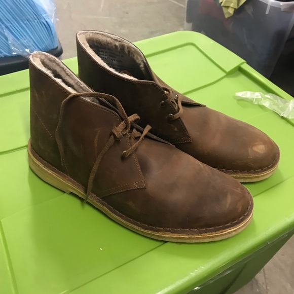 clarks boots with fur